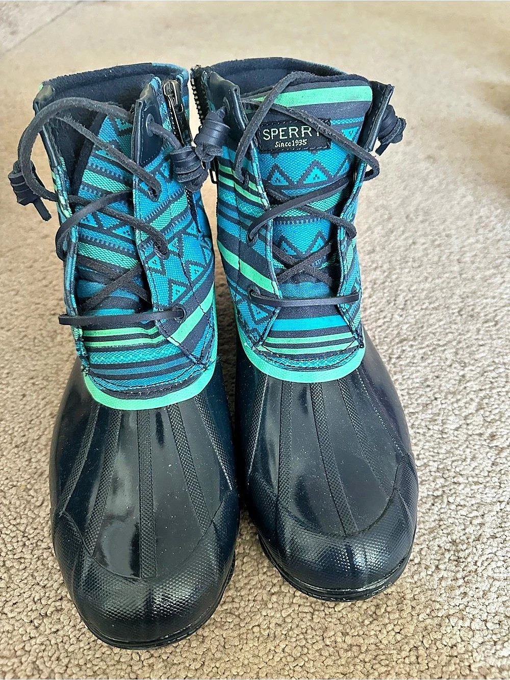New Sperry Women's Printed Winter Rain Boots size 7.5